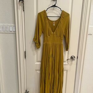 FP Movement by Free People Mustard Long Sleeve Maxi Dress